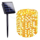 Luces Navideñas Con Panel Solar 300 Led Amarillo - 30 Metros