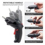 Destornillador Electrico Estuche 47 Accesorios Portatil Luz - Negro - 50-60 Hz