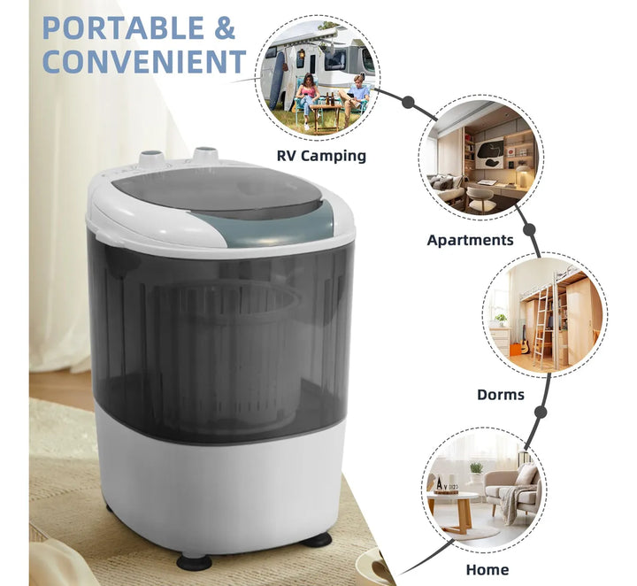Mini Lavadora Portátil Con Secadora 2.5 Kg Blanca Gris