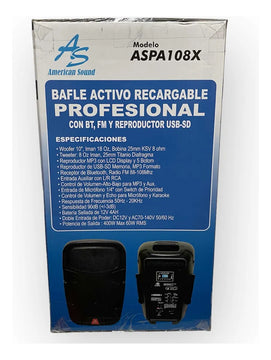 Parlante Activo American Sound 10 Pulgadas + Base Negro