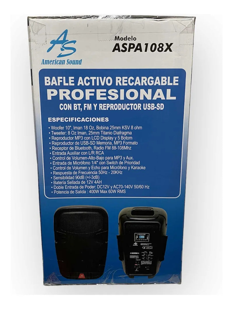 Parlante Activo American Sound 10 Pulgadas + Base Negro