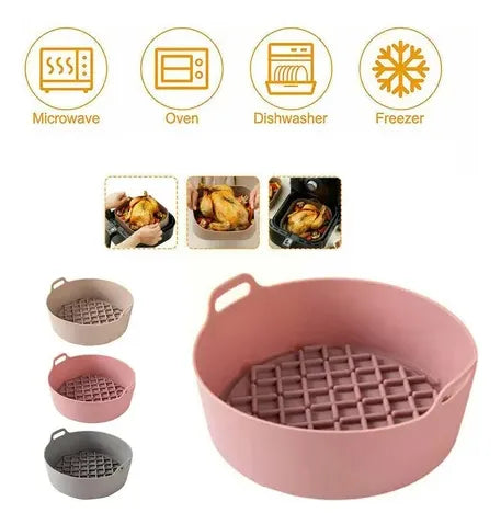 Bandeja Protectora De Silicona Para Freidora De Aire Beige