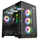 Gabinete Gamer Iceberg Crystal Wave L 7 Ventiladores Argb Negro