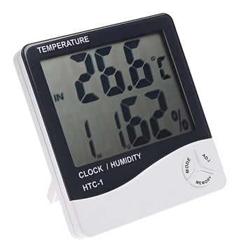 Higrometro Digital Termometro Medidor Humedad Reloj Alarma
