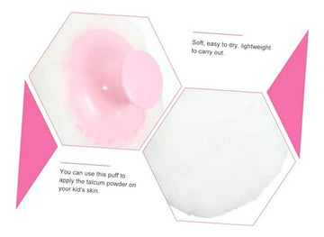 Kit De 4 Pufs De Maquillaje Y Talco Para Bebés Con Soporte D