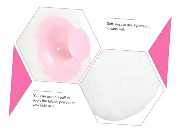 Kit De 4 Pufs De Maquillaje Y Talco Para Bebés Con Soporte D