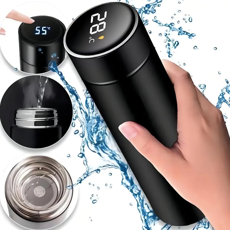 Botella térmica fría y caliente LED con temperatura digital táctil
