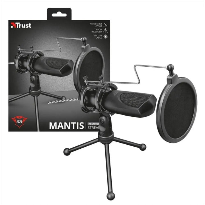 Microfono Trust Gxt 232 Mantis Streaming Usb Color Negro