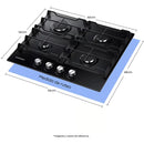 Estufa De Empotrar A Gas Samsung 60 Cm 4 Puestos Na64c3010ak Negro