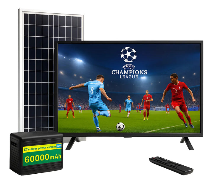 Televisor 32 Pulgadas Solar Batería 60000mah Control Remoto