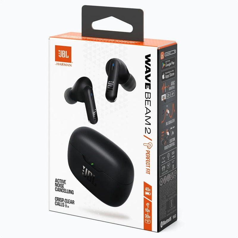 Jbl Wave Beam 2, Auriculares Bluetooth 5.3, Anc, 4 Mics, Blk Negro