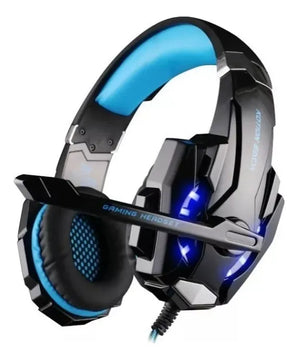 Audífonos Gamer Inalámbricos Kotion Each G9000 Black Y Red Color Azul Luz Azul