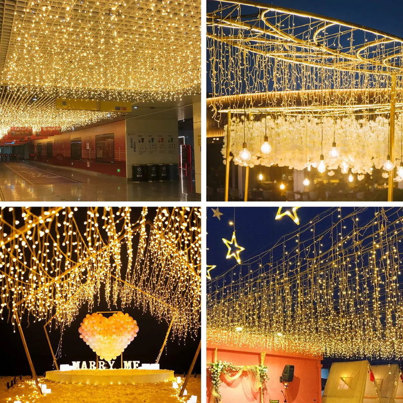 Decoracion Navidena Iluminada Led Exterior 400 Luces