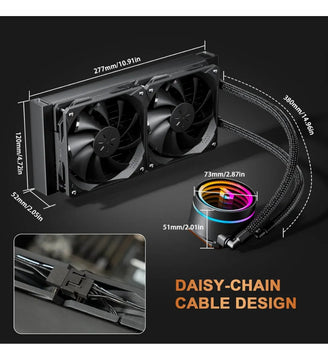 Refrigeracion Líquida De Cpu 240 Aio, Con Lga Y Amd Am5/am4 Negro