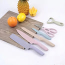 Set De Cuchillos Tijeras Pelador Color Tonos Pastel