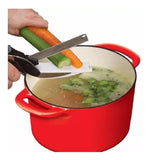 Clever Cutter Cortador Cocina 2 En 1 Cuchillo Tijeras Mesa Blanco