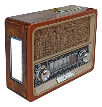 Radio Am Fm Parlante Usb Retro Recargable Baterías ¡ Mp3! Co Color Negro