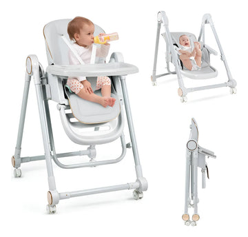 Silla Alta Portable Para Bebés Con Arnés Y Respaldo Ajustabl