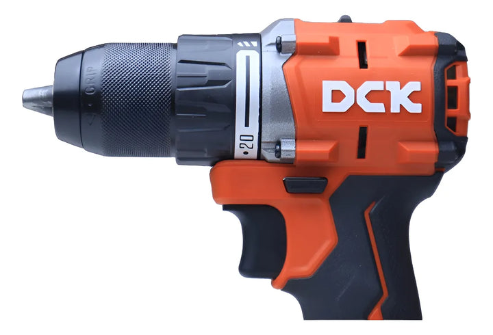 Taladro Atornillador Inalámbrico Dck 20v 500w + 2 Baterías Rojo/negro