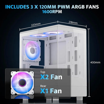 Carcasa Pc Darkflash Micro Atx Con 3 Ventiladores Argb