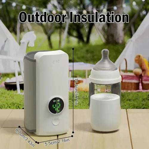 Calentador Tetero Biberones Portátil Inalámbrico Recargable Blanco