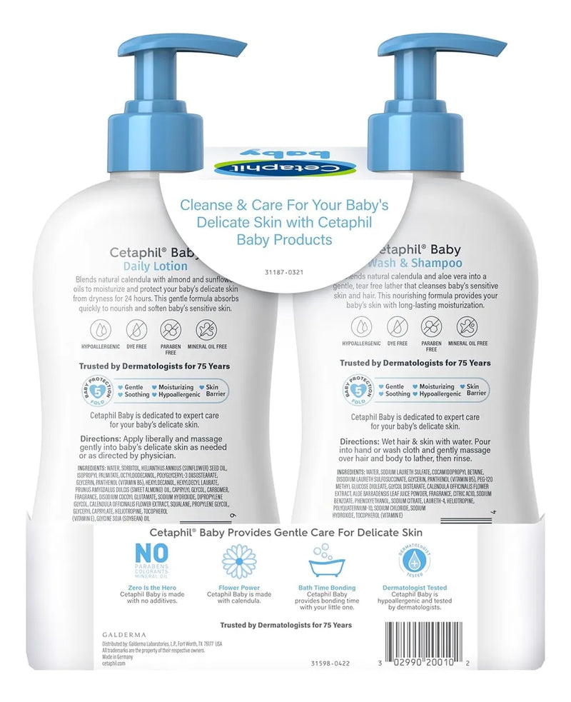 Shampoo Y Crema Cetaphil Baby Limpieza E Hidratacion
