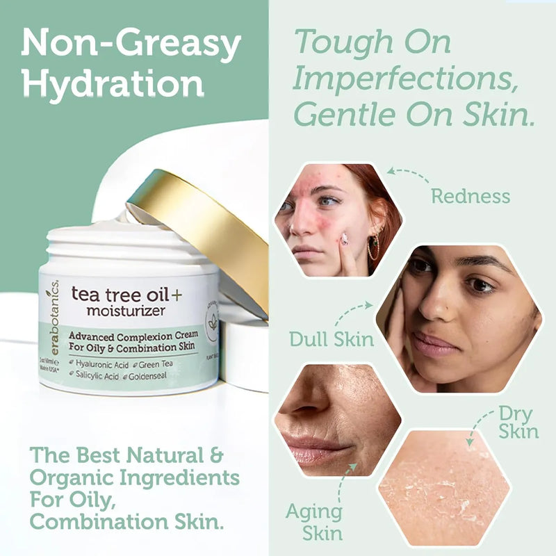 Crema Hidratante Era Organics Tea Tree Para Piel Grasa 7x