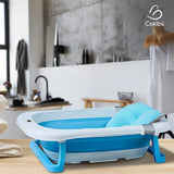 Bañera Tina Plegable Para Bebé Con Termómetro Cojín Azul Tina Bañera Plegable Para Bebé