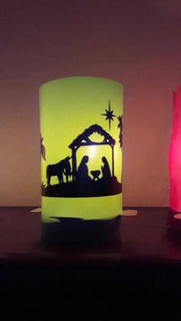 Faroles Navideños + Velas Luces Led Multicolor