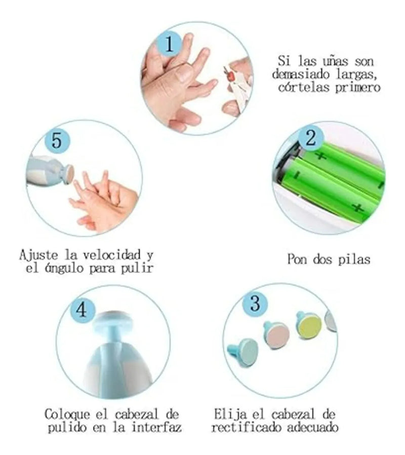 Lima De Uñas Eléctrico Para Beb Azul