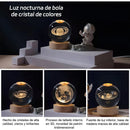 3d Lampara De Noche Led Galaxia Bola Cristal, Sistema Solar,luz Nocturna Colorida Led 3d Galaxia Bola De Cristal,base De Madera Regulable Modelo De Planeta De Amigos Y Amantes Navideños Para Niños