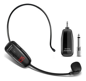 Micrófono Inalámbrico De Diadema ó de Mano UHF12 Color Negro Xiaokoa