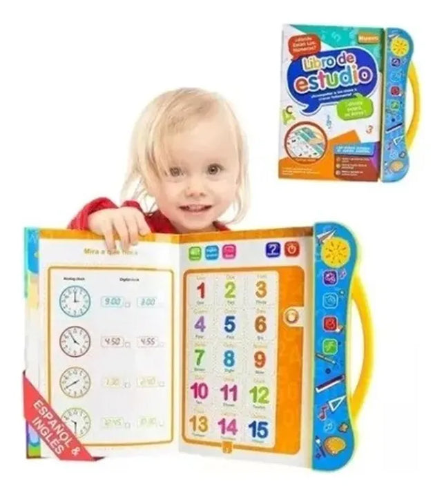 Libro De Estudio Aprendizaje Interactivo Niños Español 20 Actividades Naranja