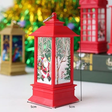 Farol Vela Navideño Rojo Luz Led Navidad Decoración Noel