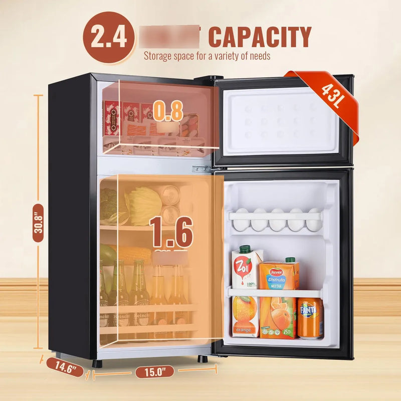 Mini Refrigerador 2.4 Pies Cúbicos Con Congelador Separado