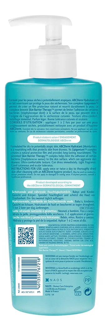 Crema Abcderm Hydratante 500ml Bebes Y Niños Bioderma
