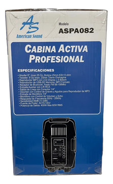 Parlante Activo Directo American Sound 8 Pul + Mic Aspa082 Negro