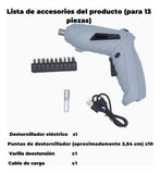 Destornillador Inalámbrico Recargable Eléctrico Impacto - Gris