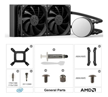 Refrigeracion Líquida De Cpu 240 Aio, Con Lga Y Amd Am5/am4 Negro