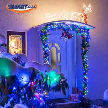 Luces Navideñas Luz Led Solar 50m Control Navidad Guirnalda Multicolor