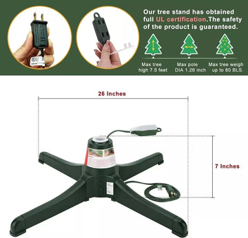 Base Giratoria Árbol Navidad Soporta Arbol Hasta 3.20 Metros Verde