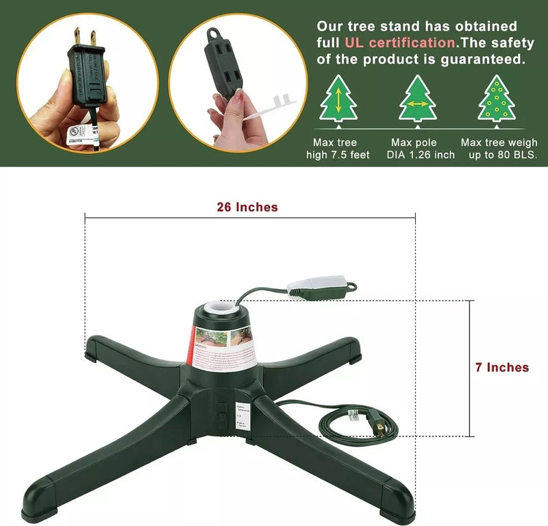Base Giratoria Árbol Navidad Soporta Arbol Hasta 3.20 Metros Verde