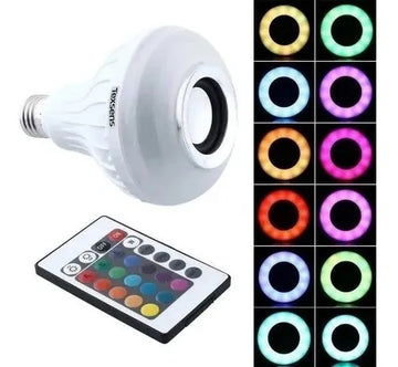 Bombillo Parlante Con Bluetooth Multicolores Blanco
