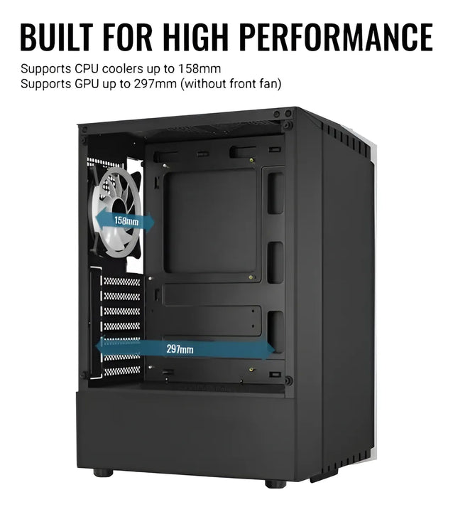 Gabinete Chasis Gamer Aerocool Bionic Fan Y Tira Rgb Vidrio Color Blanco