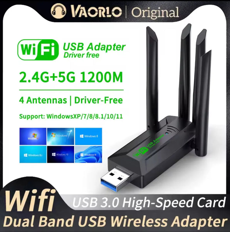 Usb Wifi 4 Antenas Dual Band 2.4g+5g Full Alcance