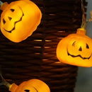 Guirnalda 10 Led Calabazas Extensión Halloween 2mt Pilas Aa