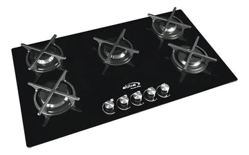 Estufa De Empotrar Abba 5 Puestos Gas Propano Cg 601 V5c N Color Negro