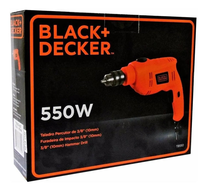 Taladro Percutor 3/8 PuLG 550w Black And Decker Tb550-b3 Color Naranja