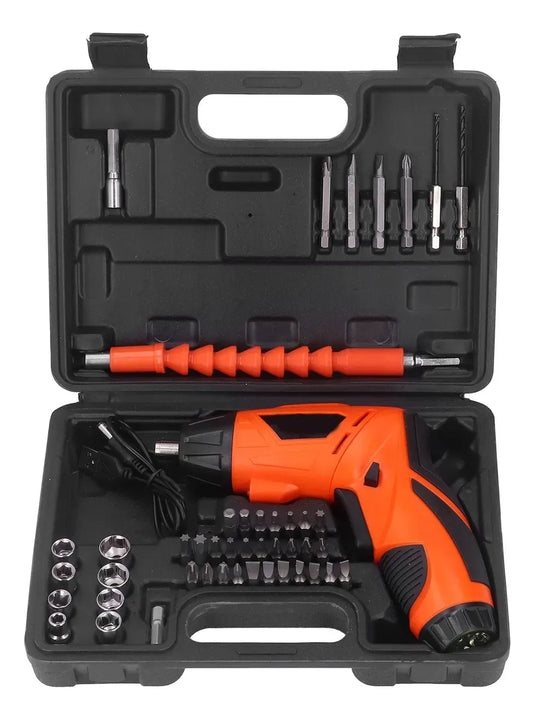 Juego De Destornilladores Eléctricos De Litio Usb - Naranja - 60hz