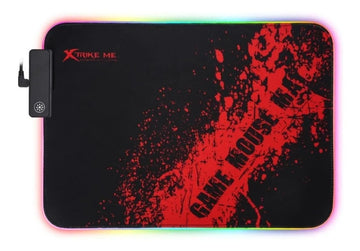 Mouse Pad Xtrike Me Gamer Iluminacion Y Base Antideslizante Color Negro